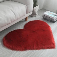 shaggy love heart rugs plush artificial wool sheepskin hairy carpet no lint carpet fluffy soft area mats for living room bedroom