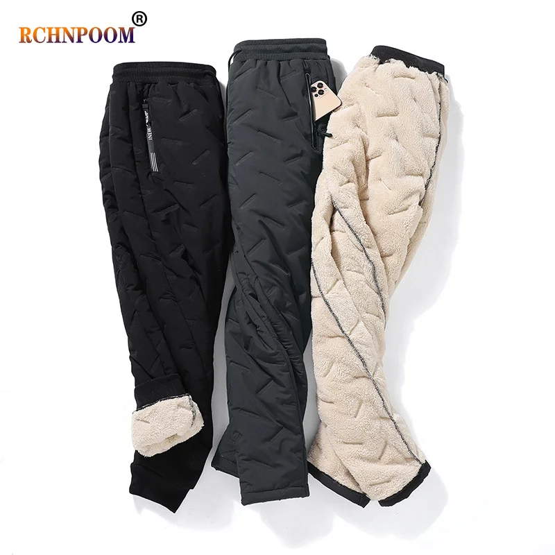 

Winter Lambswool Warm Ticken Sweatpants Men Fasion Joers Water Proof Casual Pants Men Brand Plus Fleece Plus Size Trousers
