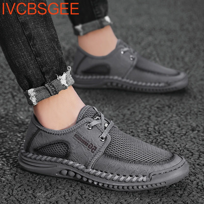 

Кроссовки мужские дышащие сетчатые, повседневная прогулочная обувь, плоская подошва, модные спортивные, большие размеры 39-46, на лето