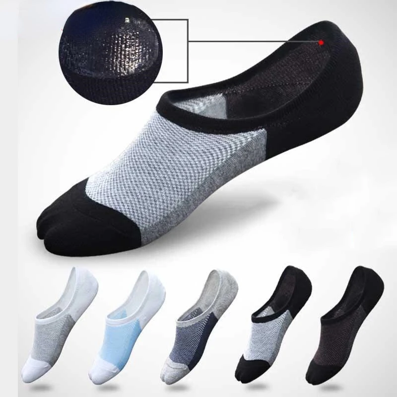 

5Pairs/Lot Men's Socks Spring Summer Ankle Cotton Breathable Solid Black White Elasticity Invisible Male for Business Casual