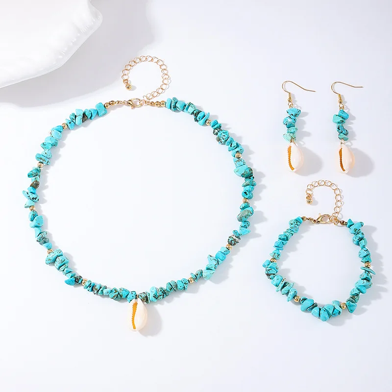 3 шт. богемные ювелирные изделия Аксессуары женские бирюзовые серьги браслет