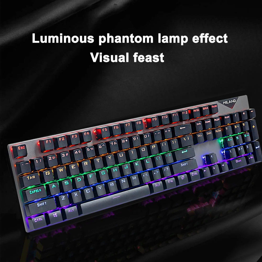 mechanical keyboard usb wired gaming blue red switch 104keys anti ghosting led backlit rgb for gamer laptop computer free global shipping