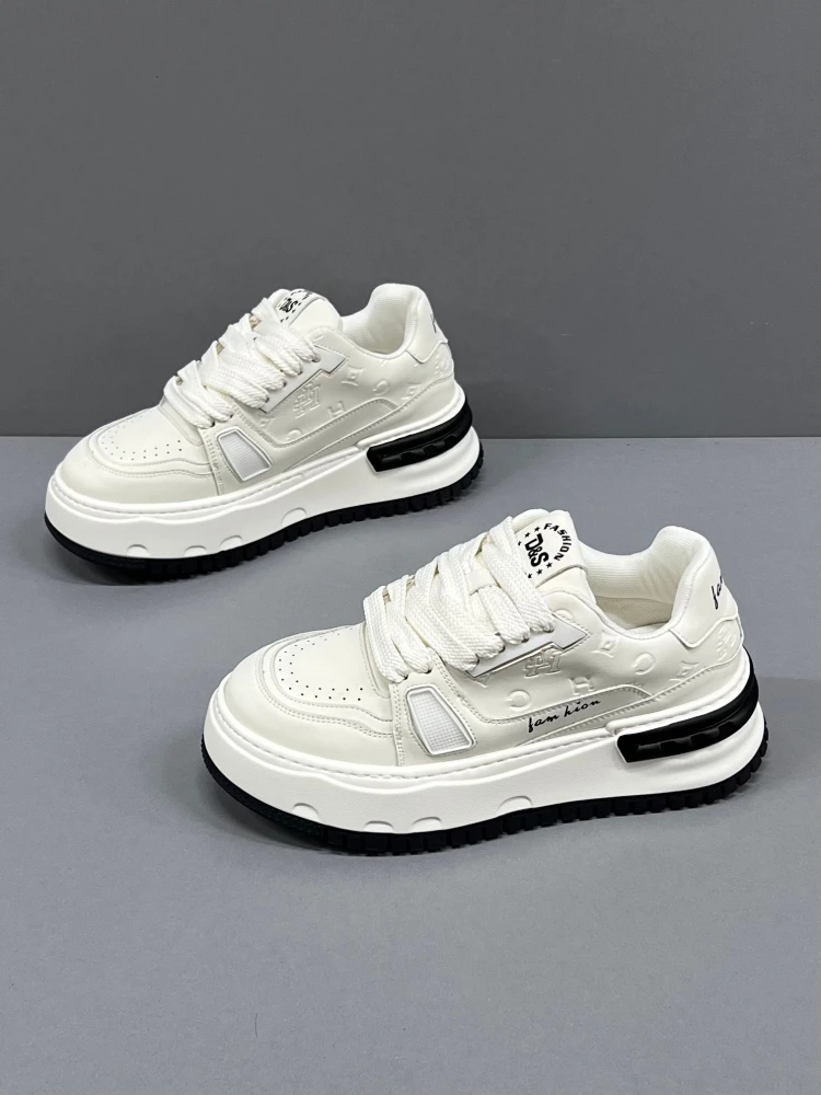 Мужская обувь Ozhouzhan осень 2023 новые корейские повседневные кроссовки на платформе