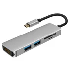 Док-станция с двойным HDMI-совместимым 4K двойным монитором USB C адаптер USB 3,0 VGA 5in1PD для Macbook Pro Type C стыковочный разветвитель USBC