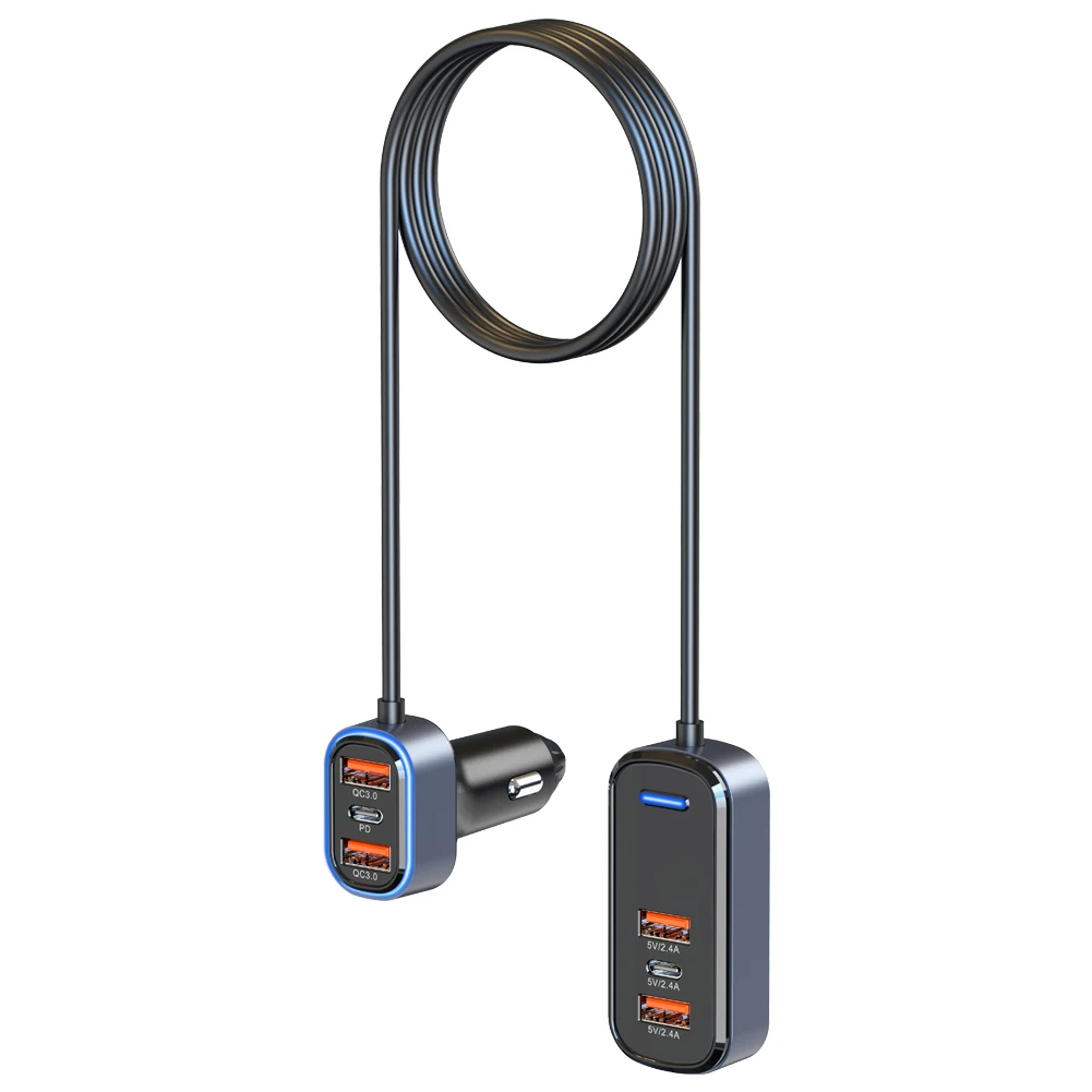 Автомобильное зарядное устройство с несколькими портами USB Type C быстрая зарядка PD