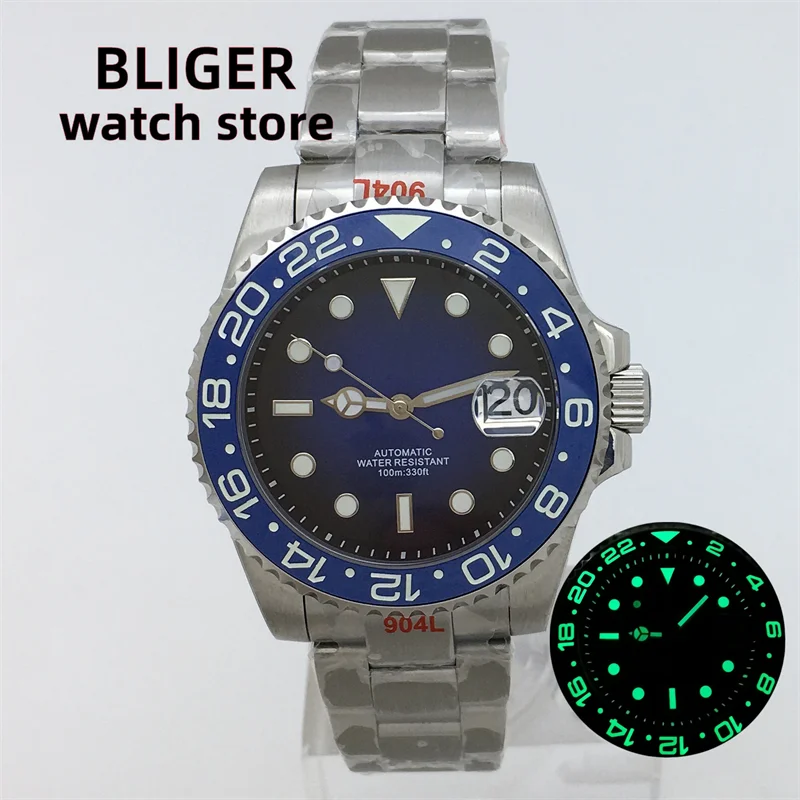 

BLIGER 2023 New NH35 Automatic Movement Diver Men's Watch Sapphire glass luminous dial luminous Ceramic Bezel 10ATM waterproof