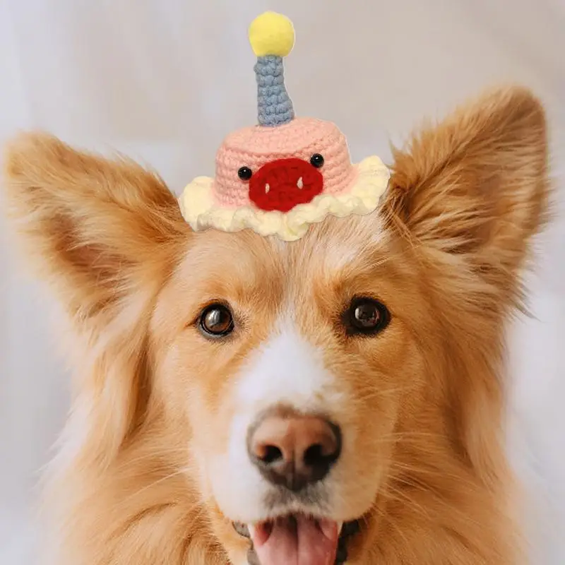 Вязаная крючком шапка для собаки очаровательная вязаная домашних животных кошек