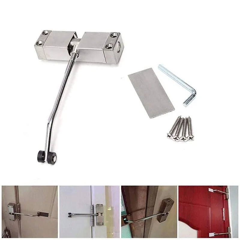 

Automatic Spring Door Closer Stainless Steel Door Closing Device Adjustable The Door Closing Device Furniture Door Hardware