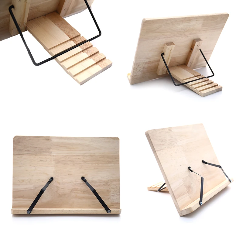 Adjustable Wood Reading Rest Tablet Book Holder Foldable Cook Home Study Room desk organizer | Канцтовары для офиса и дома