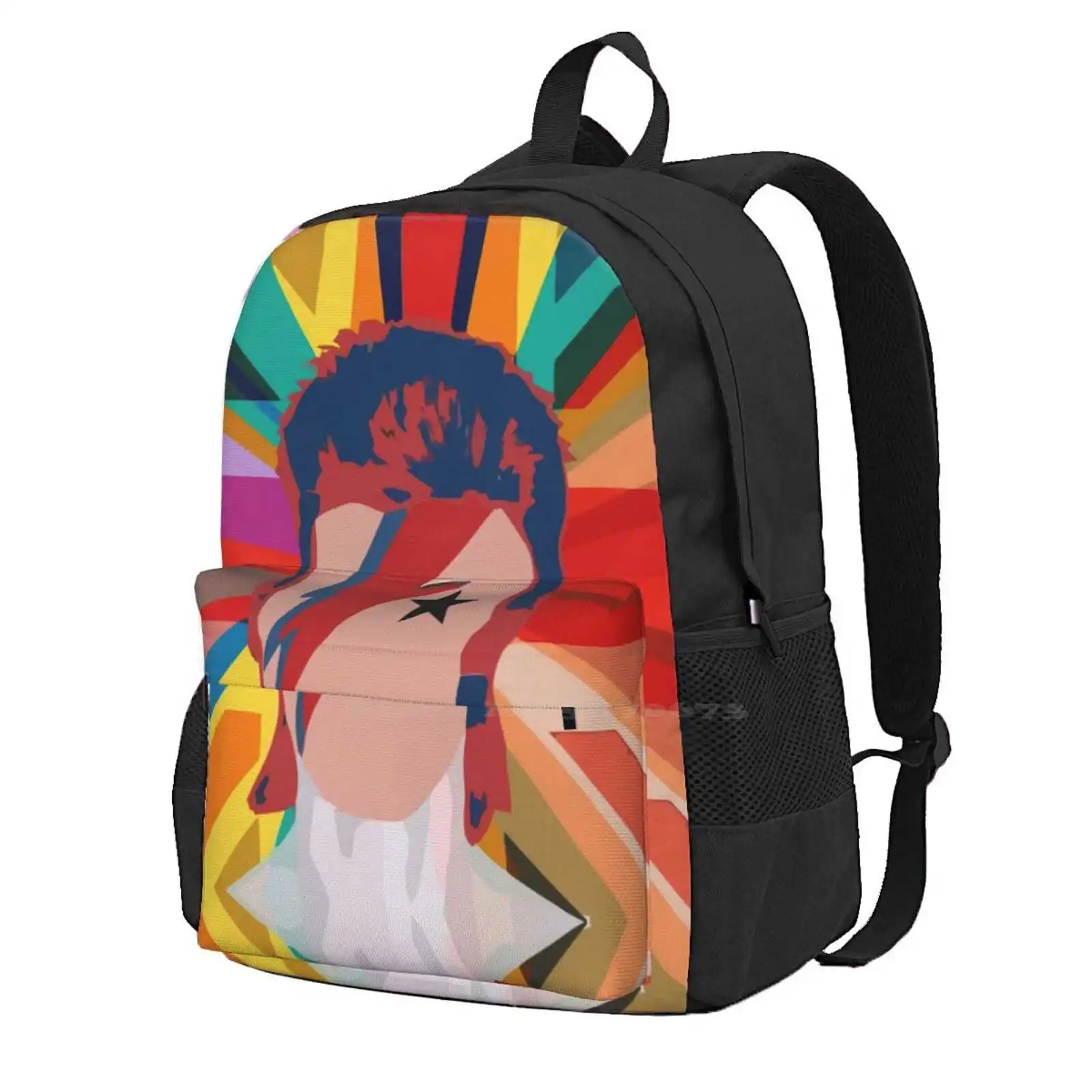 

Music DavidBowie 4 School Bags For Teenage Girls Laptop Travel Bags 80S 70S Youtube 90S Meme Vinyl Happy Maniac Vintage