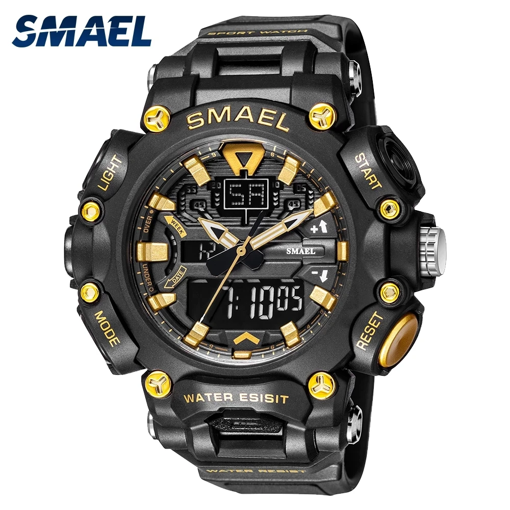 

SMAEL Youth Fashion Digital Watch Men Shockproof Waterproof Dual Wristwatches LED Chrono Alarm Clock Mens Watches Cool Hour 8053