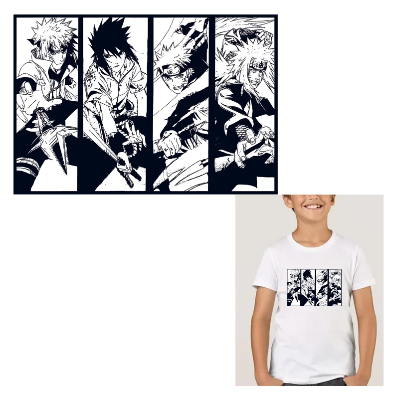 NARUTO Anime Patches for clothes thermo-stickers for children Ironing applications Flex fusible transfer