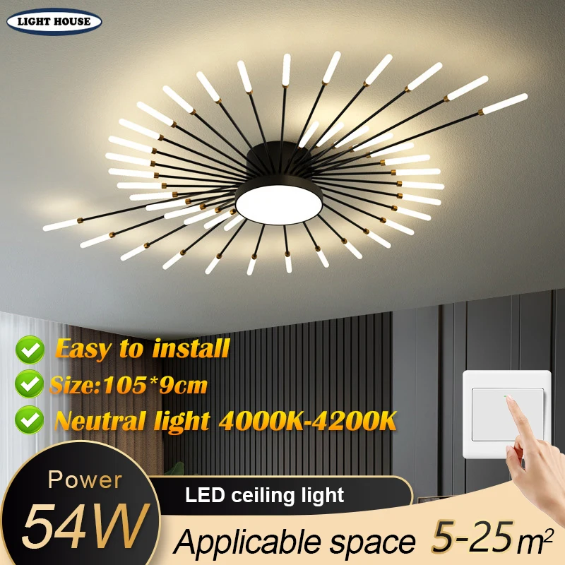 2023New Modern Ceiling Lights LED Luster Indoor For Bedroom Hall Living Kids Room Acrylic Lamps Fixture Fram