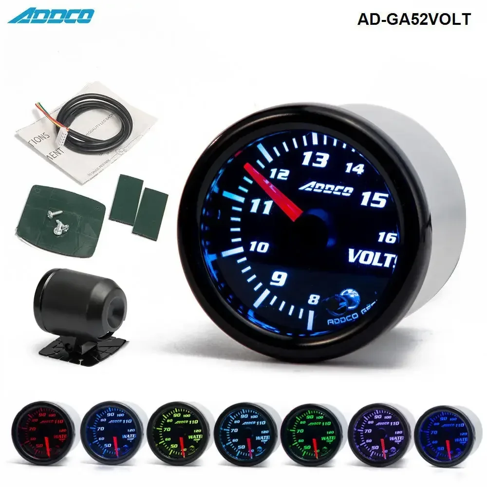

ADDCO 2 "52 мм 7-цветный светодиодный датчик дыма, масла, давления воды, масла, температуры EGT, температуры выхлопных газов, турбонаддува, тахометр, датчик AD-GA52