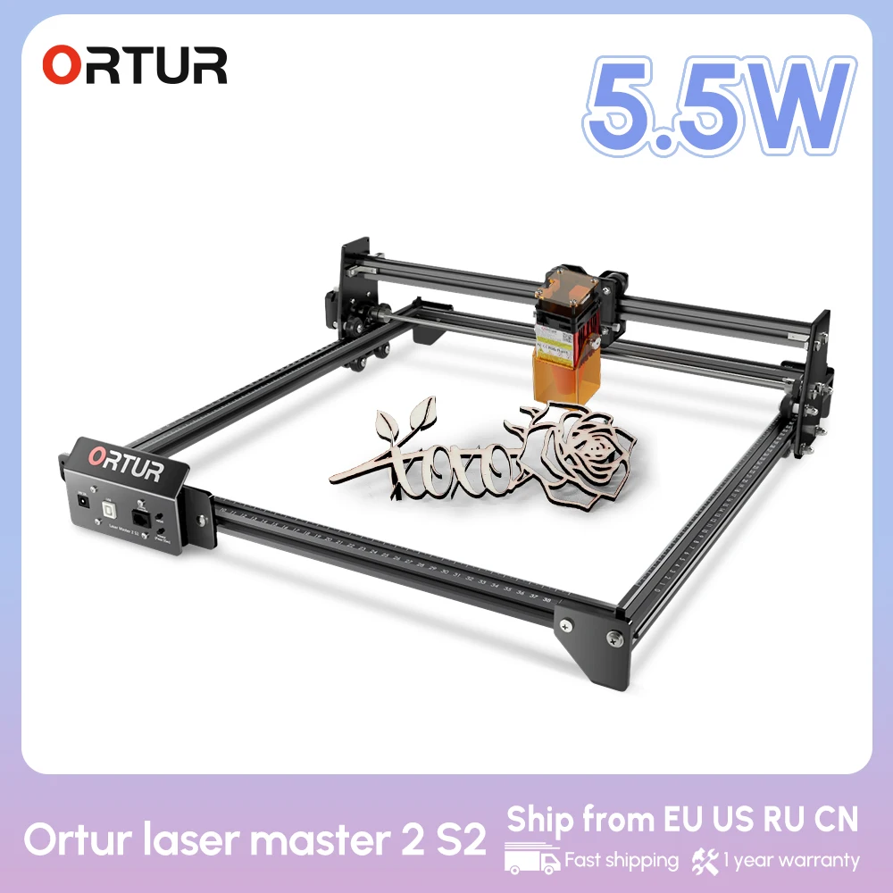 

New Ortur Master 2 Fixed Focal 20W Powerful Laser Engraving Machine Engraver Cutter with Upgrad Version Y Axis Rotary Roller