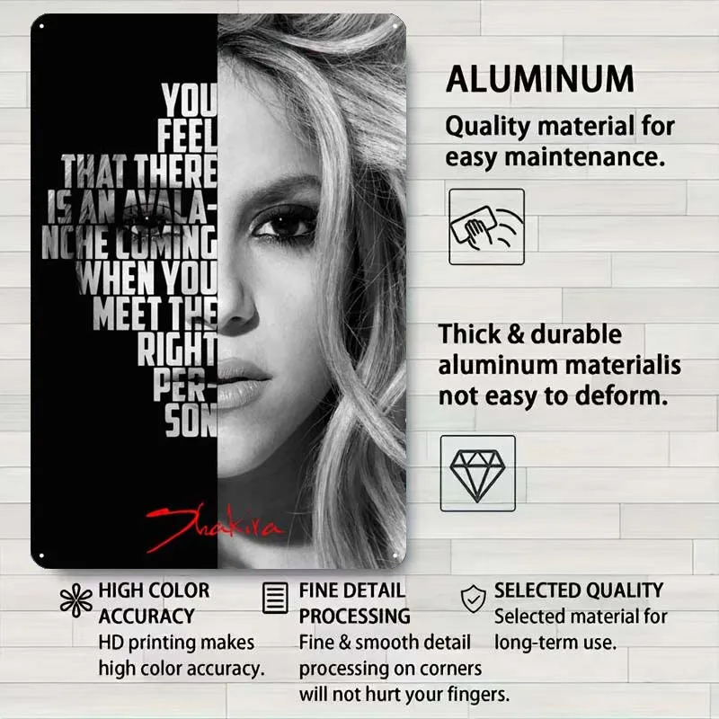 Декоративный музыкальный постер Shakira металлическая Жестяная Табличка для