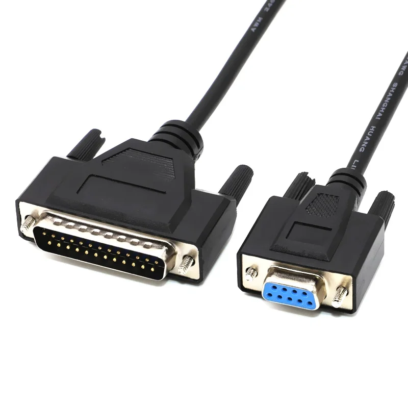 

Соединитель кабеля для передачи данных RS232 DB9 мама-DB25 папа, последовательный порт в параллельный порт, Соединительный шнур, компьютерное соединение, принтер билетов