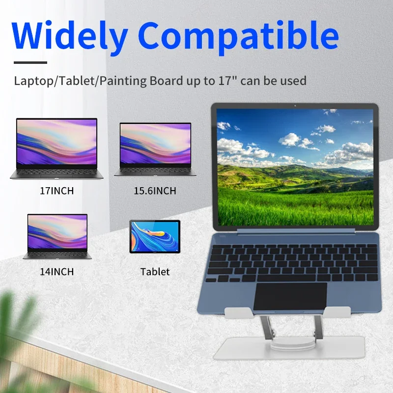 Вращающийся на 360 ° держатель для ноутбука из алюминиевого сплава Складная