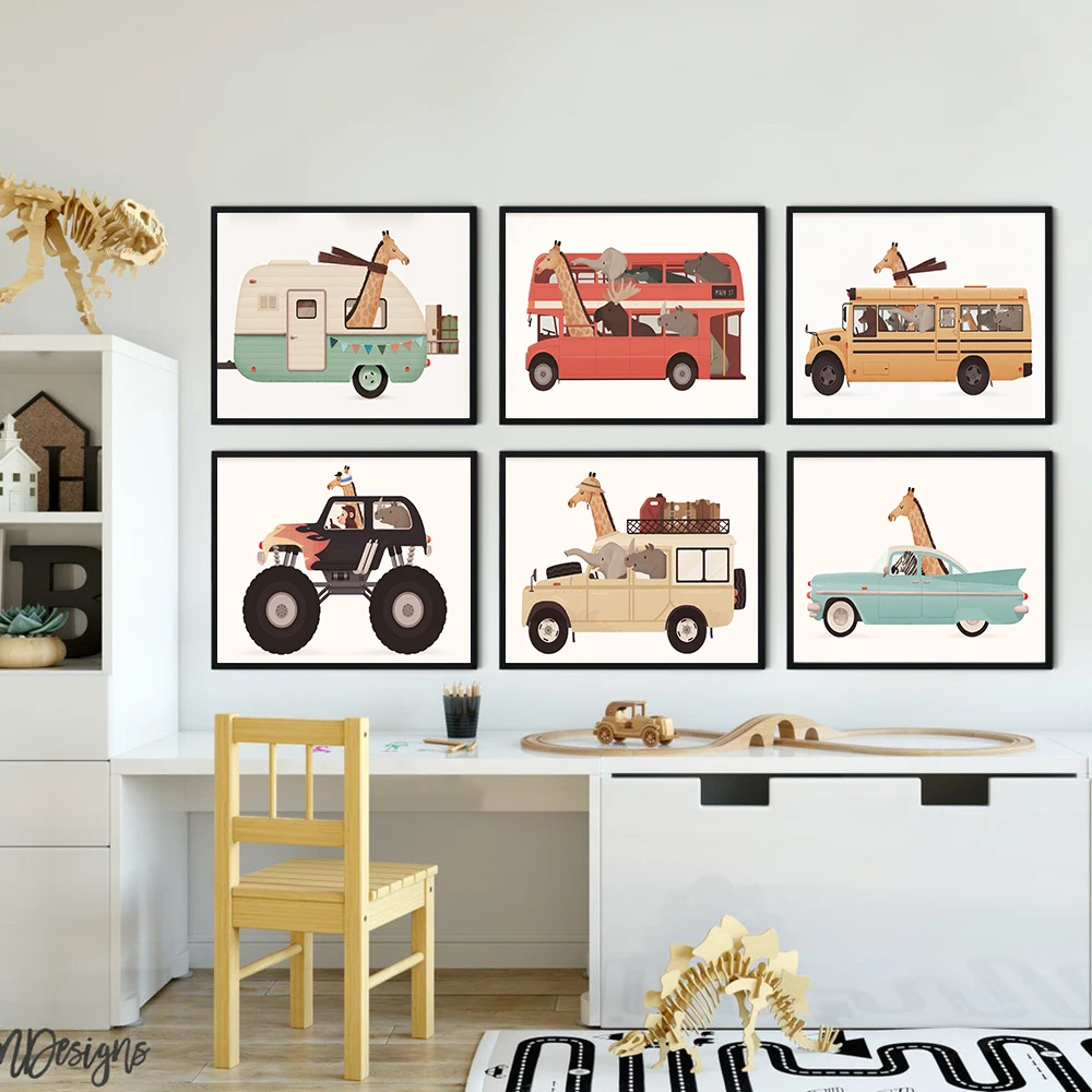 Настенный постер с принтом Мир животных для детской комнаты