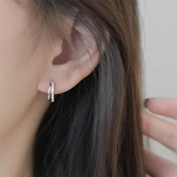 original trendy shiny zircon geometry earring semicircle earring for women girl gift fashion jewelry
