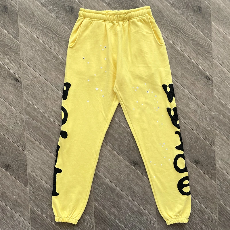 

Yellow Sp5der 555555 Brown Web Sweatpants Men Women Top Quality Trousers Joggers Young Pants Gym