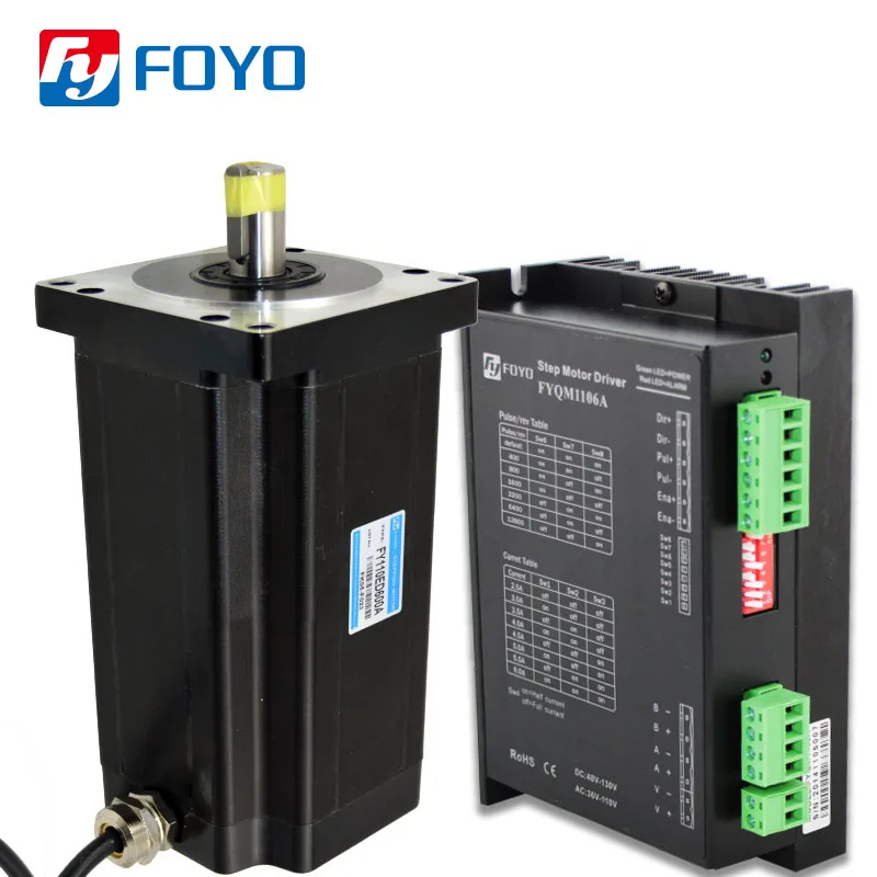 

FY110ED600A Nema 42 Hybrid Stepper motor 28N.m 6.0A +FYQM1106A DC48-130V Step Motor Driver CNC Controller Kit