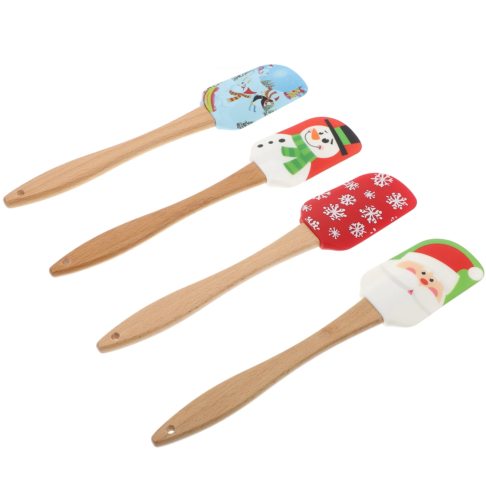 

Spatula Christmas Scraper Silicone Baking Spatulas Butter Cake Setcream Kitchen Wooden Handle Mixing Cooking Pastry