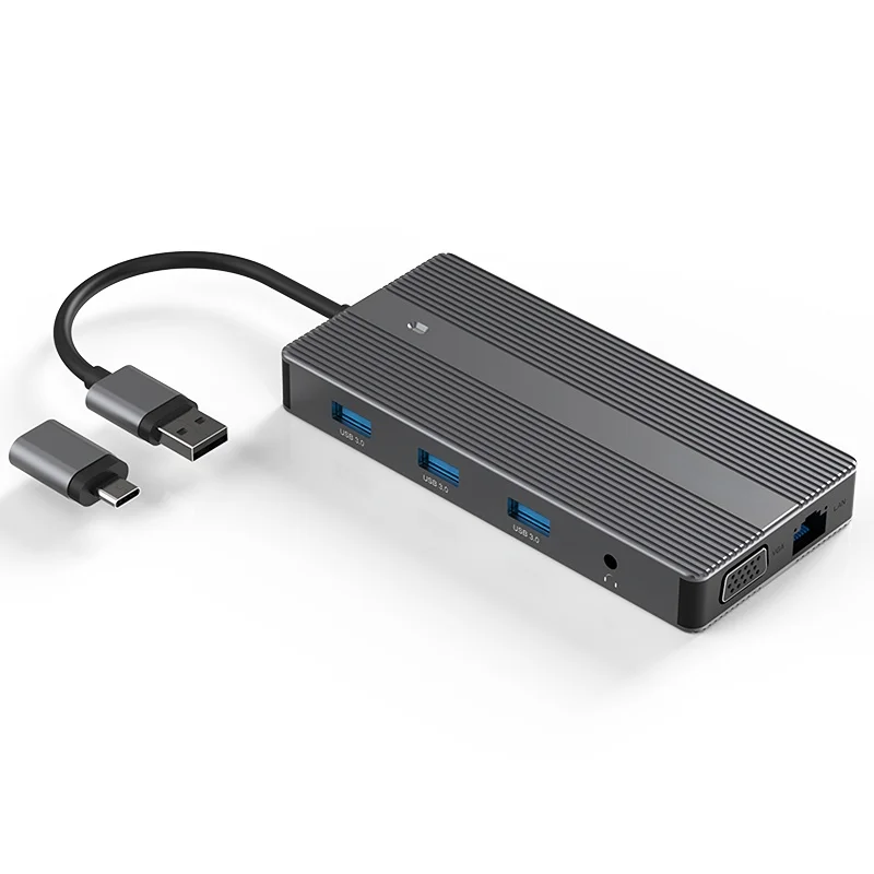 

High Quality Multi Display 4K 60 Dual HD MI Dual Plugger HUB Adapter For 11 in 1 Laptop USB HUB