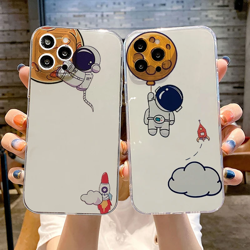 

Для APPLE iPhone 11 12 13 Pro Mini Max SE 2020, чехлы для телефонов с астронавтом для X XR XS Max 6 6s 8 7 Plus, защитный чехол из ТПУ