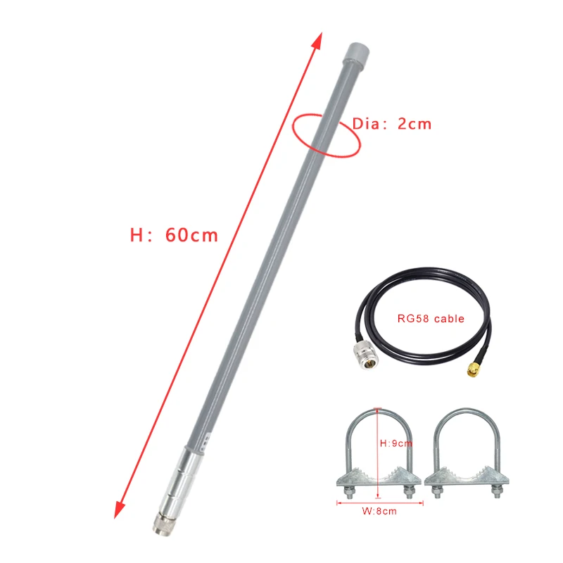 Long Range Outdoor Waterproof Aerial 2.4G 5.8G 8DBI Helium Hotspot Miner FRP Antenna Wifi Wireless Fiberglass Antenna N male