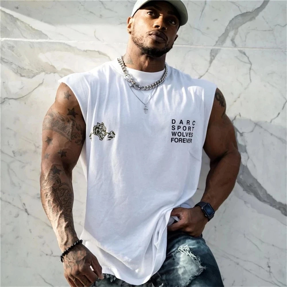 

Summer NEW Brand Men Gym Tank Tops Workout Fitness Bodybuilding Sleeveless Shirt Male Exercise Cotton Undershirt Sports Vest Top