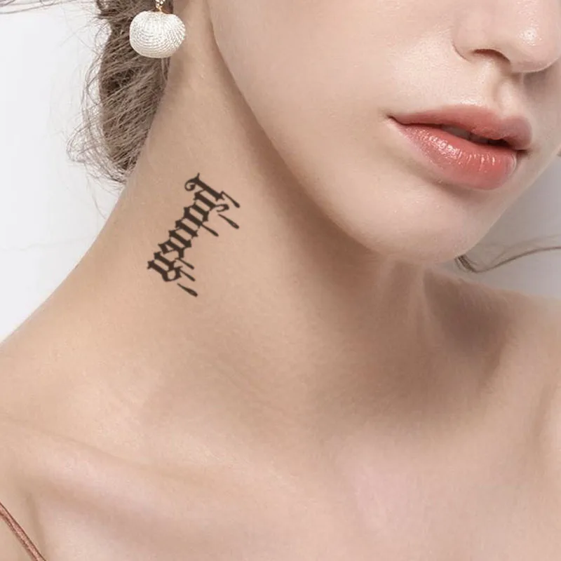 

Waterproof Temporary Tattoo Sticker Black Spider Web Letter Fake Tattoos Flash Tatoo Arm Hand Chest Neck Body Art for Women Men