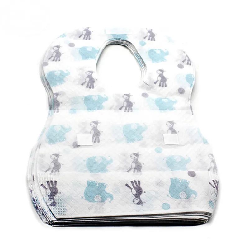 

10 pcs/set Waterproof Non-Woven Fabric Disposable Bibs Eating Saliva Paper Bibs For Babies