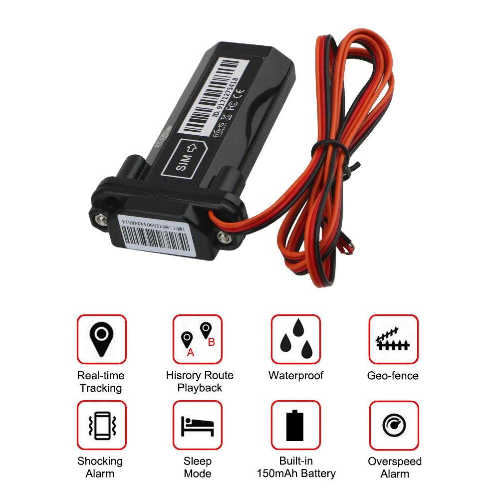 Waterproof Builtin Battery Anti-theft With Online Tracking Software for Car Motorcycle Vehicle GT02 GSM GPS Tracker enlarge