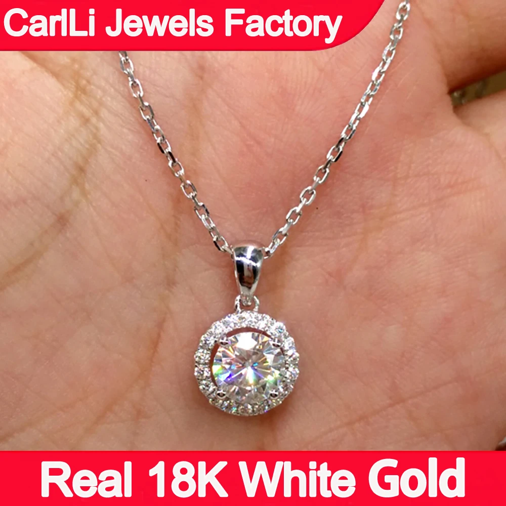 Женские ожерелья из белого золота с муассанитом |