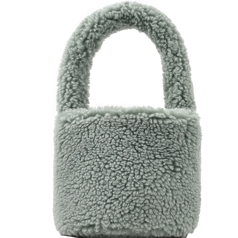 

Bag 2022 new fashion winter simple women's bag net red plush Bag Fashion portable bucket bag