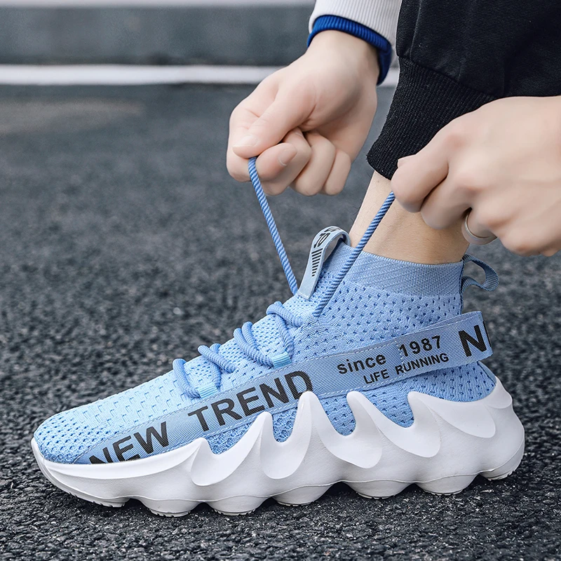 Unisex High Top Summer Casual Sneakes Chunky Breathable Men Outdoor Jogging Shoes Women Thick Sole Non-Slip Zapatillas Hombre
