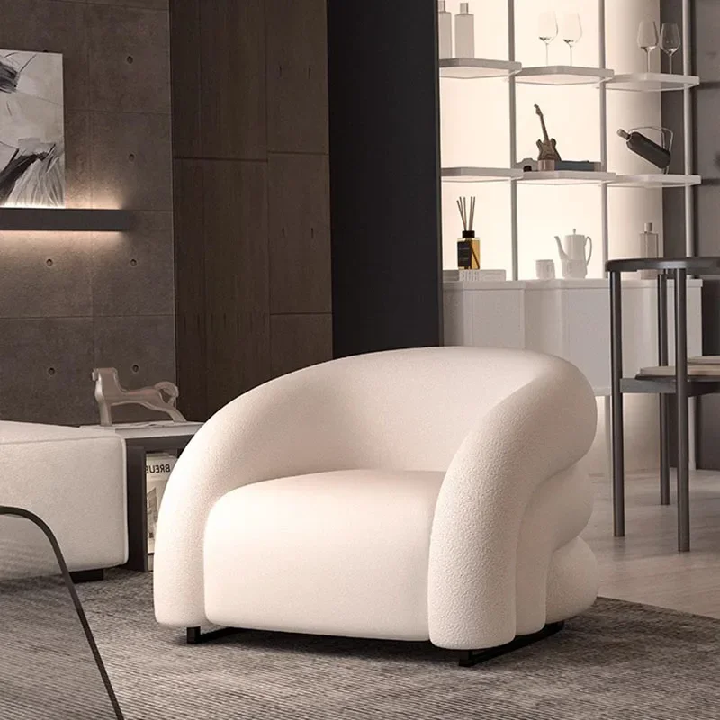 

White Living Room Chairs Single Sofa Comfy Relax Lazy Luxury Living Room Armchair Nordic Sillas Plegables Home Furniture MQ50KT