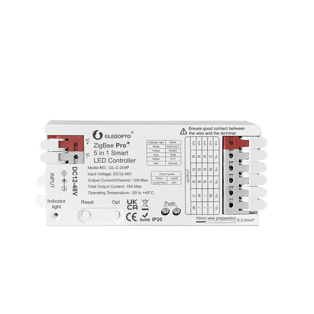 

GLEDOPTO ZigBee3.0 Pro RGBW контроллер для светодиодов DC12-48V