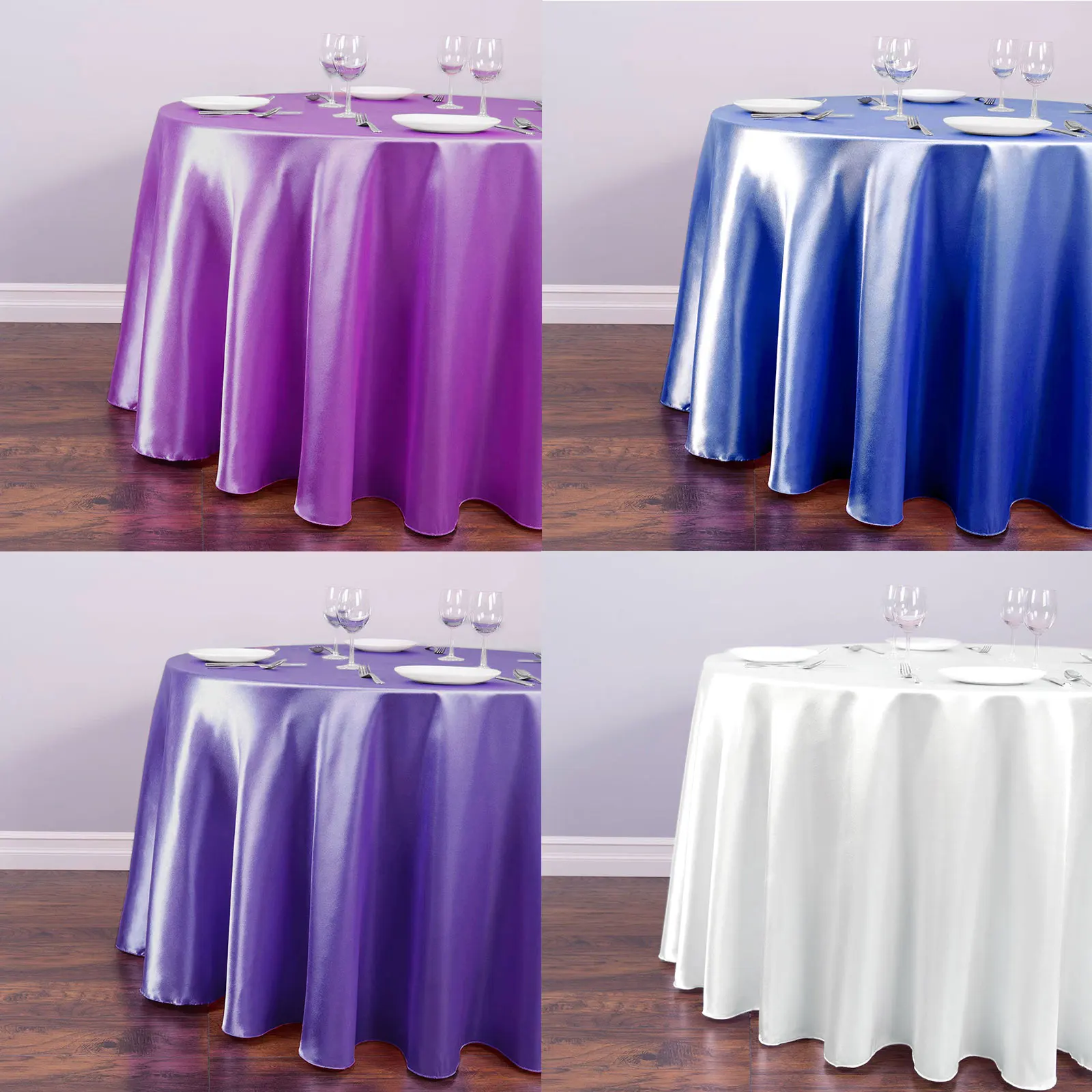

Round Tablecloth Satin Table Cloth Christmas Tablecloths Royal Blue Table Cover Table Overlay for Wedding Party Banquet Decor