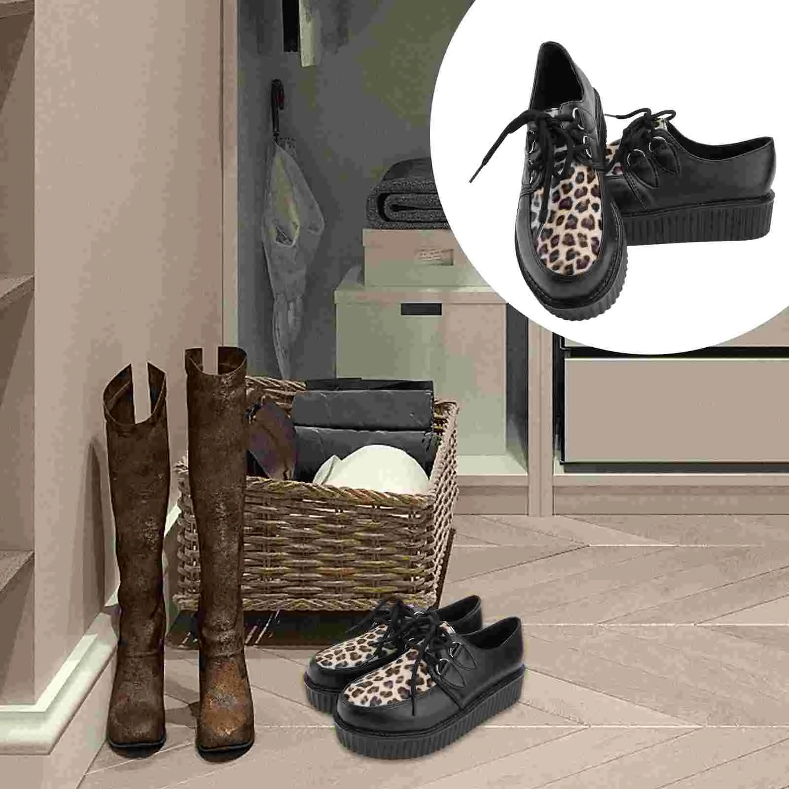 

Women's Platform Shoes Sandalias De Para Mujer Retro Footwear Round-toe Girl