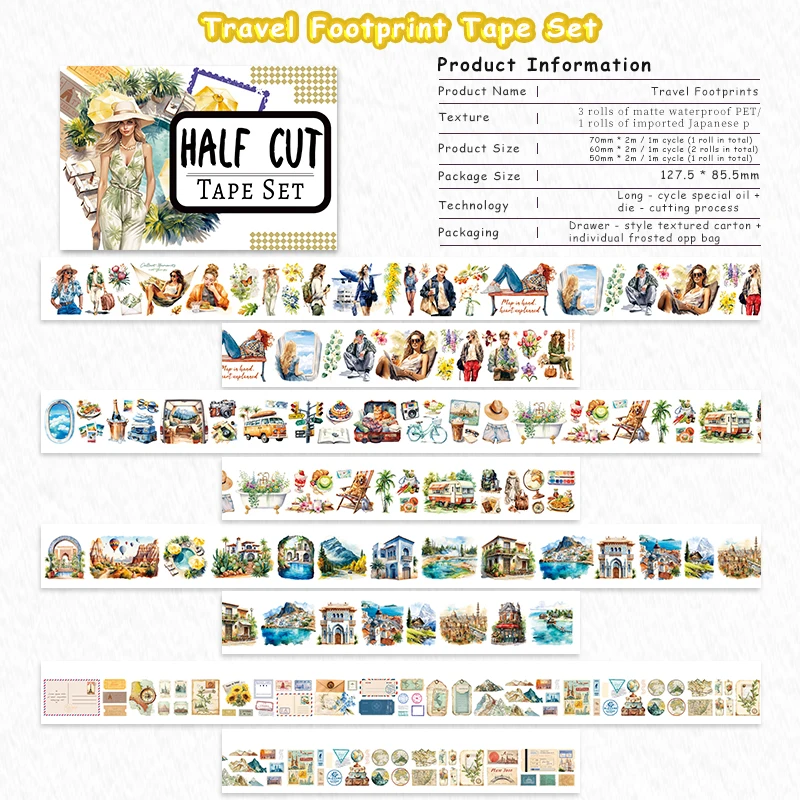 

Рождественская декоративная лента Washi tape набор 4 шт.