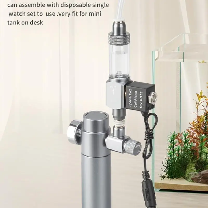 Фото QX2E Аквариумные противопузырьковые клапаны CO2 Герметичная алюминиевая конструкция поддерживает уровень газа №1