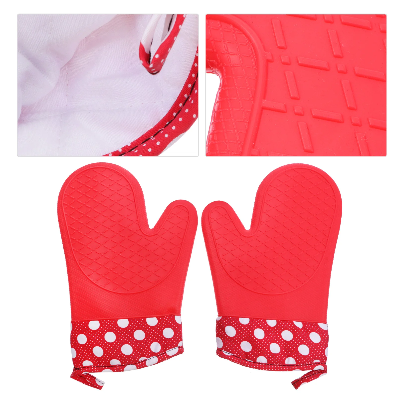 

Oven Mitts Gloves Kitchen Silicone Thickened Heat Resistant Baking Cooking Microwave Mitt Christmas Cute Bbq