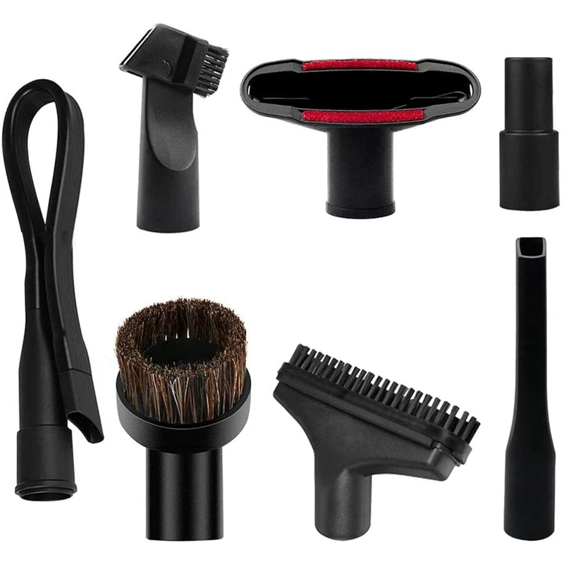 Universal Replacement 32Mm (1 1/4 Inch Vacuum Attachments) And 35Mm (1 3/8 Inch) Vacuum Accessories Dusty Brush Kit 7Pcs