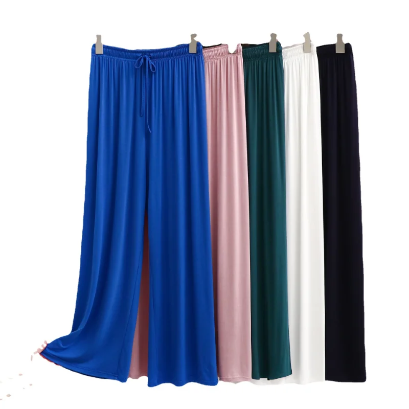 

Wide Leg Pants Loose Modal High Waist Korean Bottoms Slim Large Comfortable Show Temperament Casual Swing Trousers Y2k Clothes