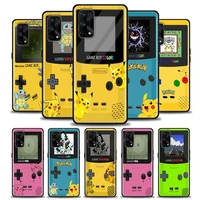 silicone phone case for oppo realme 5 5i 5s 6i 6 7 7i 8 8i 9 9i 5g pro xt black soft cover cases gameboy pokemon pikachu