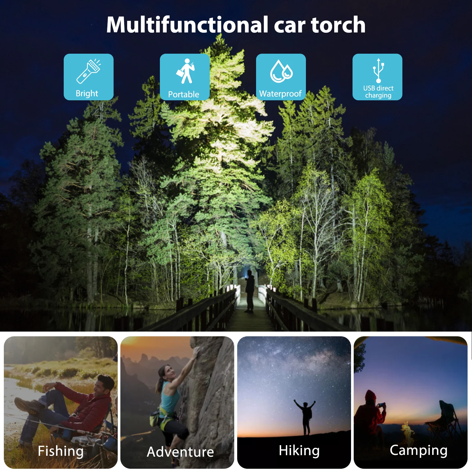 

Multi Tool LED Flashlight All In One Tool Light For Car Safety Glass Breaker