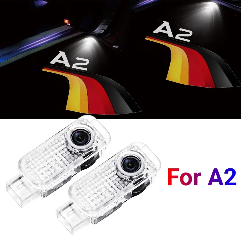 

2pcs Led Car Door Welcome Light Laser Projector Lamp Courtesy Ghost Shadow Lamps Styling for A2 Logo Auto Interior Accessories