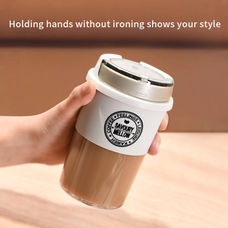 

Coffee Cup Milk Tea Carry-on Cup Outdoor Leisure Sealed Leak-Proof 300ml Portable Cup Vacuum Cup with Cover